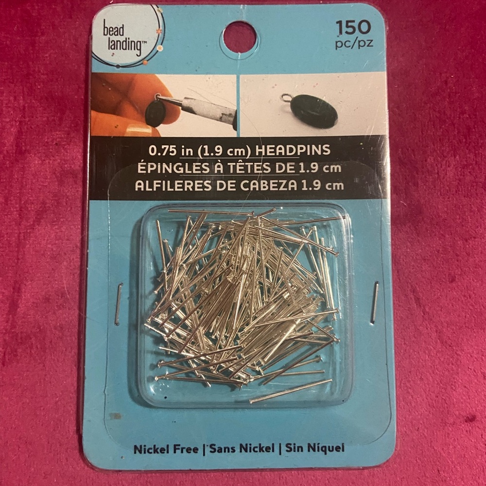Bead Landing - Silver Headpins - 150 Pack 0.75 in/ 1.9 cm